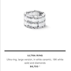 CHANEL Ultra 18kt White Gold Ceramic Ring Diamonds